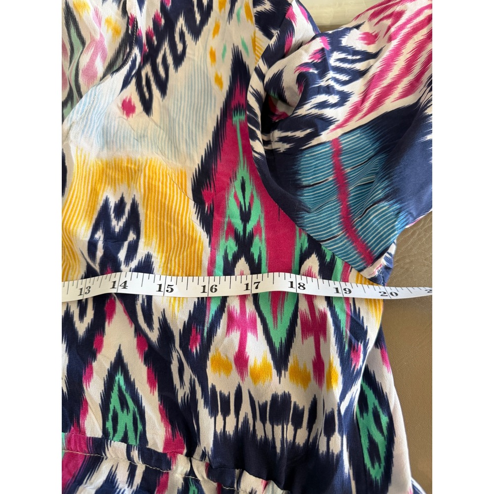 Figue Ikat Avery Maxi Dress V-Neck Tassel Boho Chic Resortwear Tribal Size Large - Picture 8 of 11